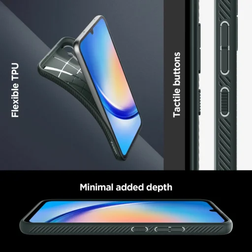 Samsung Galaxy A34 5G Spigen Liquid Air flexibilis TPU gél tok Abyss zöld - 7