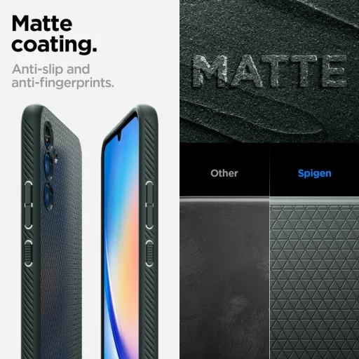 Samsung Galaxy A34 5G Spigen Liquid Air flexibilis TPU gél tok Abyss zöld - 11