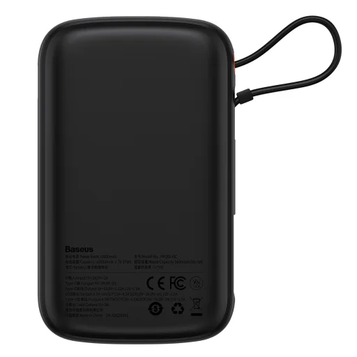 Baseus Qpow Pro Powerbank 10000mAh USB + TYP C - PD 22,5W Type C kábellel fekete - 7