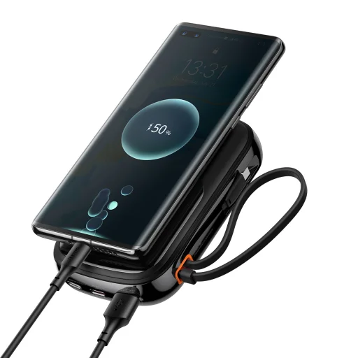 Baseus Qpow Pro Powerbank 20000mAh USB + TYP C - PD 22,5W Type C kábellel fekete - 3
