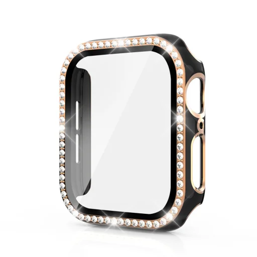 Apple Watch 45mm Diamond tok kijelzővédővel fekete-arany - 1