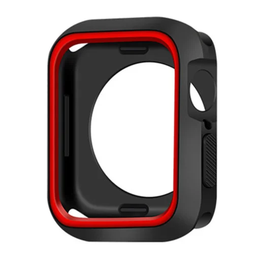 Apple Watch 45mm szilikon tok fekete-piros - 1