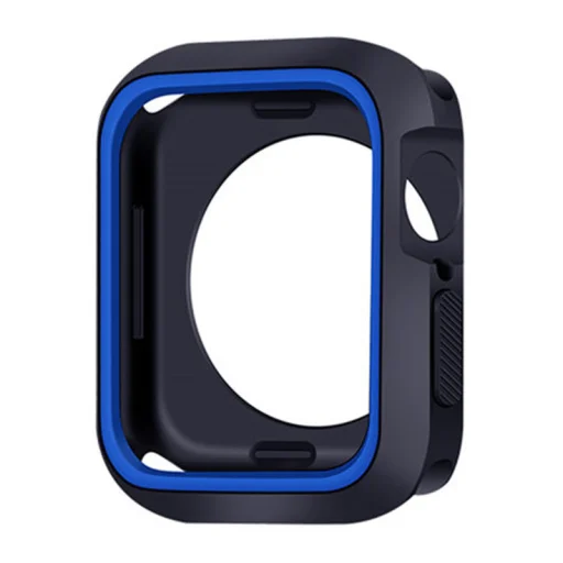 Apple Watch 45mm szilikon tok fekete-kék - 1