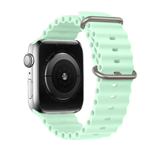 Apple Watch 42/44/45/49 mm Szilikon óraszíj design 1 menta - 1