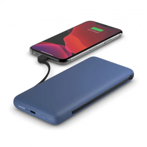Belkin BoostCharge Plus USB-C Powerbank 10000 mAh, PD 18W kék integrált USB-C és Lightning kábelekkel (BPB006btBLU) - 2