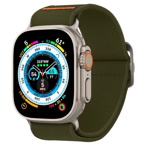 Apple Watch 4/5/6/7/8/9/SE/Ultra (42/44/45/49 mm) Spigen Fit Lite óraszíj khaki - 1