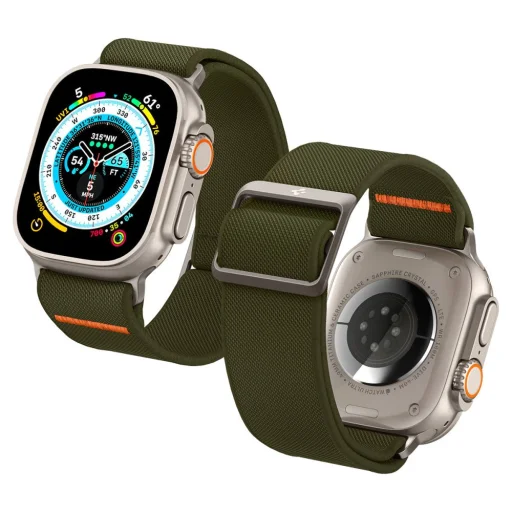 Apple Watch 4/5/6/7/8/9/SE/Ultra (42/44/45/49 mm) Spigen Fit Lite óraszíj khaki - 5