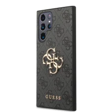 Samsung Galaxy S23 Ultra Guess PU 4G Metal Logo tok szürke (GUHCS23L4GMGGR)