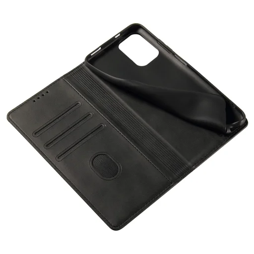 Samsung Galaxy A34 5G mágneses pánt nélküli PU bőr fliptok kártyatartóval fekete Alphajack - 3