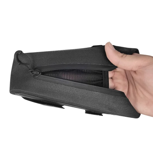 Biciklitáska / kerékpártáska cipzárral 0.8L fekete (SAHOO 132037) - 5