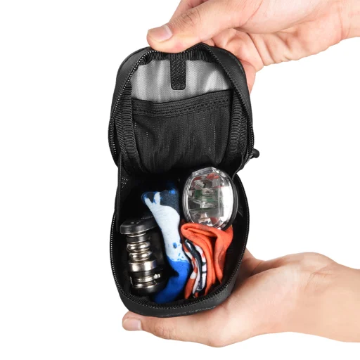 Biciklitáska / kerékpártáska cipzárral 0.5L fekete (SAHOO 132054) - 2