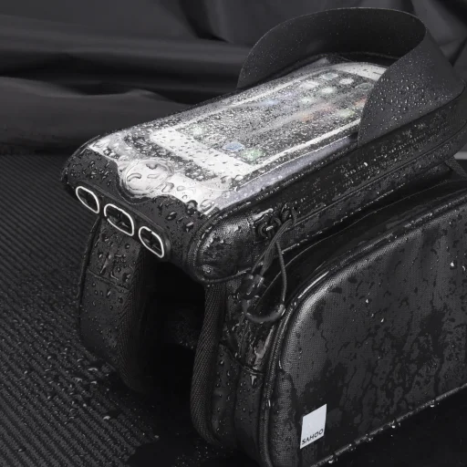 Biciklitáska / kerékpártáska cipzárral 1,5L fekete (SAHOO T122056-SA) - 5