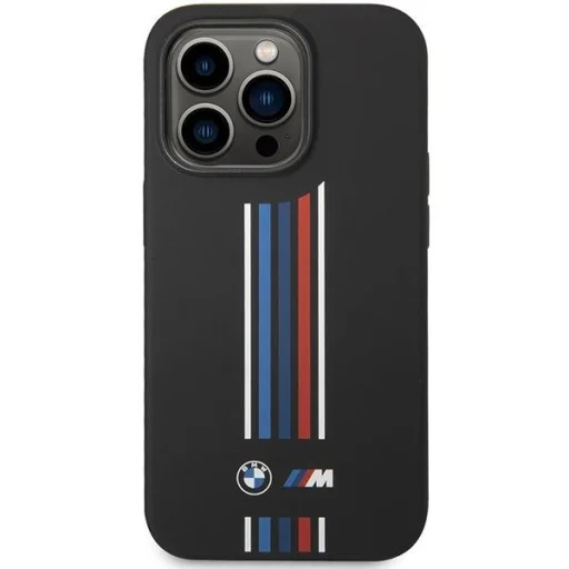  iPhone 14 Pro Max BMW BMHCP14X22SWTK Fekete Szilikon Függőleges Háromszínű Csíkos tok - 5