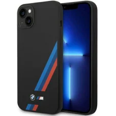  iPhone 14 Plus fekete BMW BMHCP14M22SOTK Szilikon Slanted Stripes tok