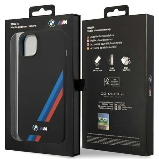  iPhone 14 Plus fekete BMW BMHCP14M22SOTK Szilikon Slanted Stripes tok - 7