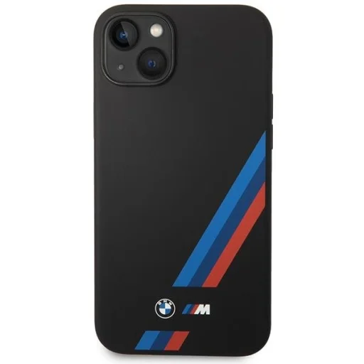  iPhone 14 Plus fekete BMW BMHCP14M22SOTK Szilikon Slanted Stripes tok - 3