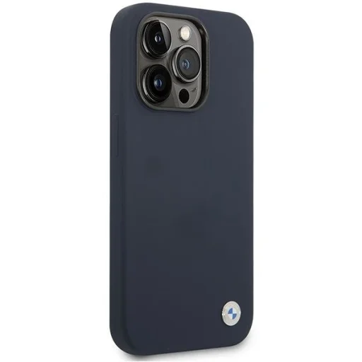  Apple iPhone 14 Pro Max sötétkék BMW BMHMP14XSILNA Silicone Metal Logo MagSafe tok - 5