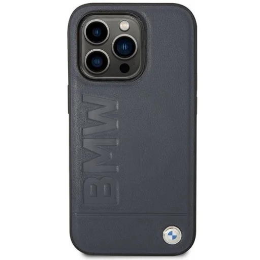  iPhone 14 Pro Max sötétkék BMW BMHMP14XSLLNA Leather Hot Stamp tok - 5