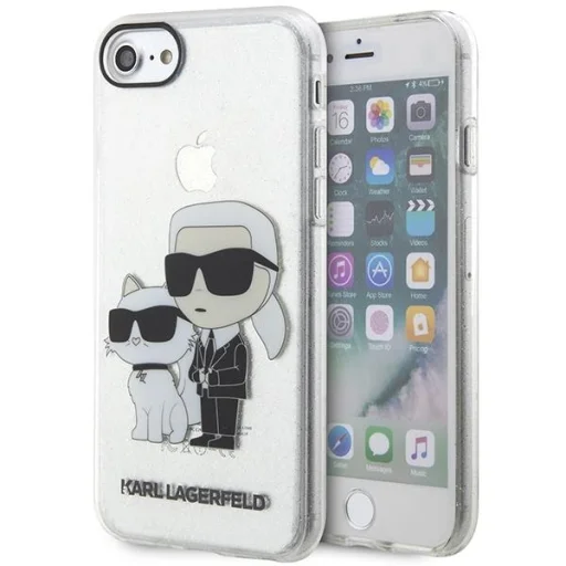 iPhone 7/8/SE 2020/SE 2022 Karl Lagerfeld KLHCI8HNKCTGT Glitter Karl és Choupette tok átlátszó - 1