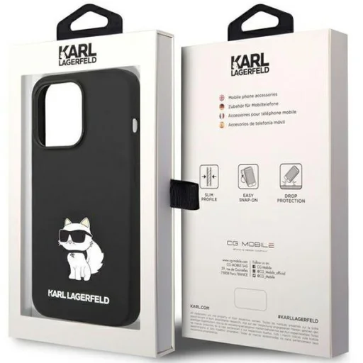 iPhone 14 Pro Max Karl Lagerfeld KLHMP14XSNCHBCK Silicone Choupette MagSafe tok fekete - 4