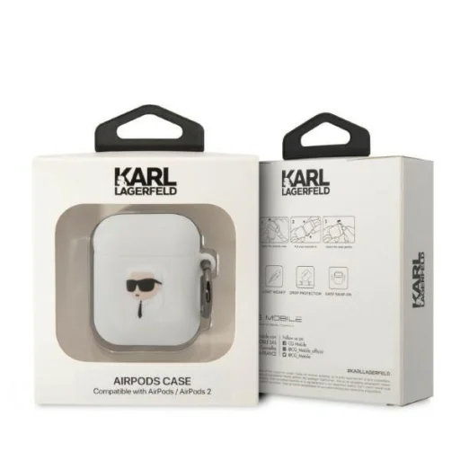 Airpods 1/2 Karl Lagerfeld KLA2RUNIKH 3D Karl Head szilikon tok fehér - 2