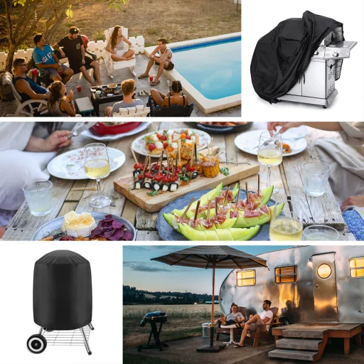 Vízálló grill, kerékpár, robogó ponyva XXL fekete - 8