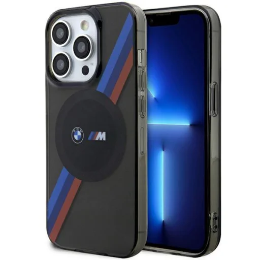  iPhone 14 Pro Max BMW BMHMP14XHDTK Tricolor Stripes MagSafe tok szürke - 1