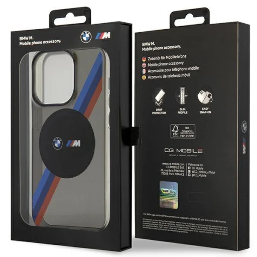  iPhone 14 Pro Max BMW BMHMP14XHDTK Tricolor Stripes MagSafe tok szürke - 6