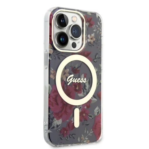 iPhone 14 Pro Guess PC/TPU Flowers IML MagSafe kompatibilis tok (GUHMP14LHCFWSA) - 4