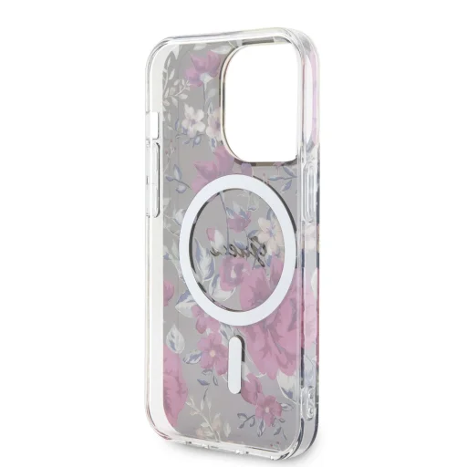 iPhone 14 Pro Guess PC/TPU Flowers IML MagSafe kompatibilis tok (GUHMP14LHCFWSA) - 5
