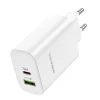 Borofone BN10 SunLight fali töltő adapter USB + Type C QC 3.0 PD 65W fehér thumbnail