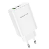 Borofone BN10 SunLight fali töltő adapter USB + Type C QC 3.0 PD 65W fehér thumbnail