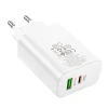 Borofone BN10 SunLight fali töltő adapter USB + Type C QC 3.0 PD 65W fehér thumbnail