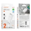 Borofone BN10 SunLight fali töltő adapter USB + Type C QC 3.0 PD 65W + Type C - Type C kábel fehér thumbnail