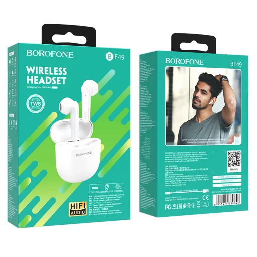 Borofone BE49 Serenity TWS bluetooth fülhallgató fehér - 4