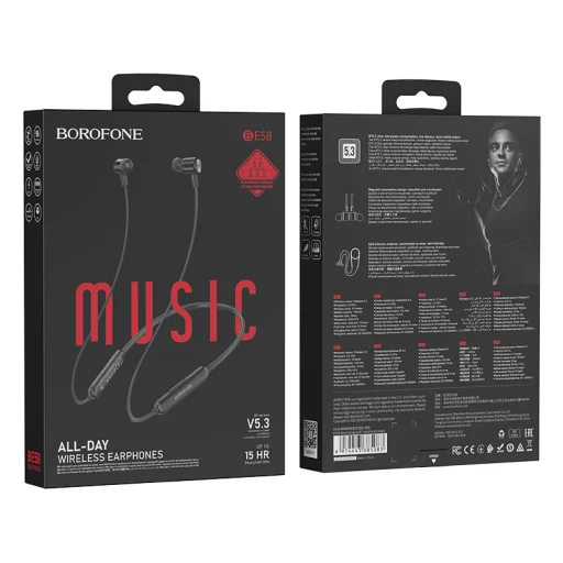 Borofone BE58 Sport Bluetooth fülhallgató fekete - 2