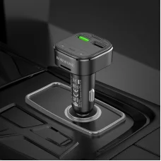 Borofone FM transmiter BC43 Flash MP3, Bluetooth 2xUSB + microSD QC 3.0 18W fekete 