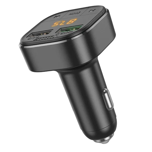 Borofone FM transmiter BC43 Flash MP3, Bluetooth 2xUSB + microSD QC 3.0 18W fekete  - 9