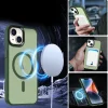 iPhone 15 Plus MagSafe-kompatibilis áttetsző matt tok sötétzöld Alphajack thumbnail
