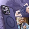 iPhone 15 Pro Max MagSafe-kompatibilis áttetsző matt tok sötétlila Alphajack thumbnail