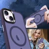 iPhone 14 Plus MagSafe-kompatibilis áttetsző matt tok sötétlila Alphajack thumbnail