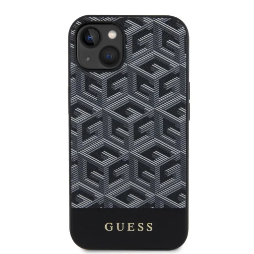 iPhone 14 Guess PU G Cube MagSafe kompatibilis tok fekete - 4
