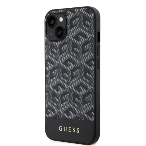 iPhone 14 Guess PU G Cube MagSafe kompatibilis tok fekete - 1
