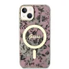 iPhone 14 Guess PC/TPU Flowers IML MagSafe kompatibilis tok rózsaszín (GUHMP14SHCFWSP) thumbnail