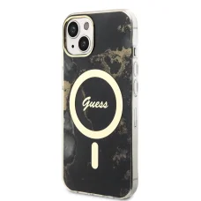 iPhone 14 Guess Marble IML MagSafe kompatibilis tok fekete (GUHMP14SHTMRSK)