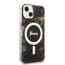 iPhone 14 Guess Marble IML MagSafe kompatibilis tok fekete (GUHMP14SHTMRSK)