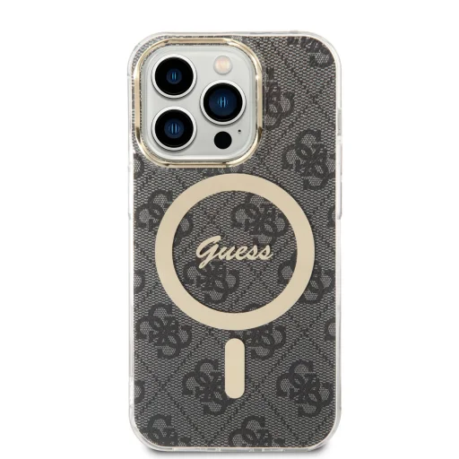 iPhone 14 Pro Guess 4G IML MagSafe kompatibilis tok fekete (GUHMP14LH4STK) - 4