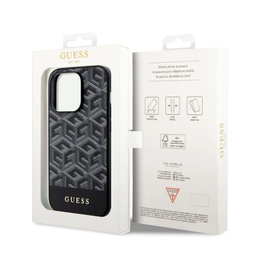 iPhone 15 Pro Max Guess PU G Cube MagSafe kompatibilis telefontok fekete (GUHMP15XHGCFSEK) - 6