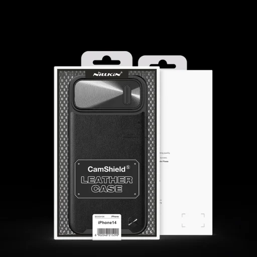 iPhone 14 Plus Nillkin Camshield Leather S bőr tok fekete - 3