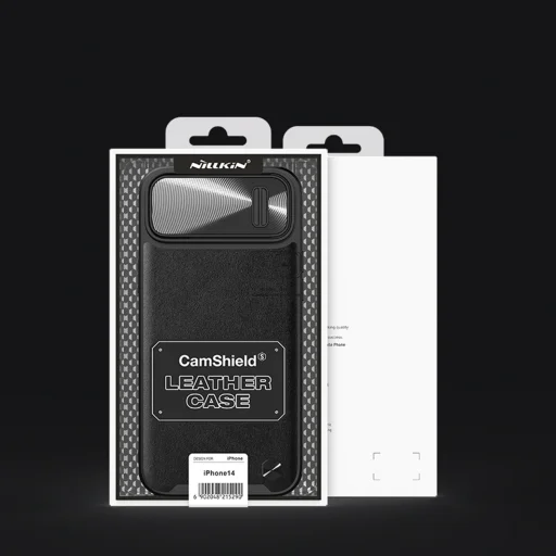 iPhone 14 Plus Nillkin Camshield Leather S bőr tok kék - 14